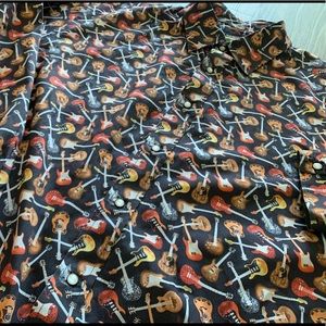 Cremieux Men’s Guitars All-Over Print Button Up Size 3XL